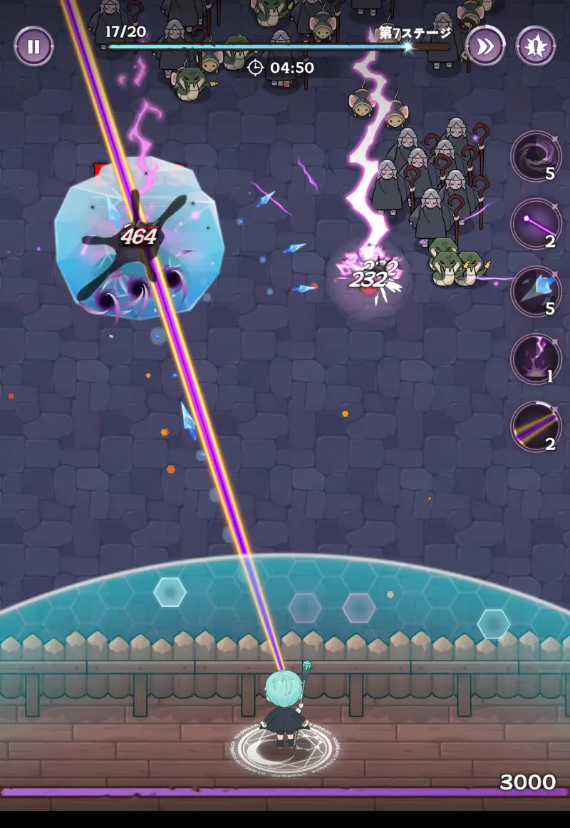 転生ダークメイジ：無限ディフェンスRPGのゲーム画面